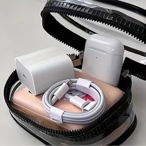 Clear Travel Tech Organizer with Accessories